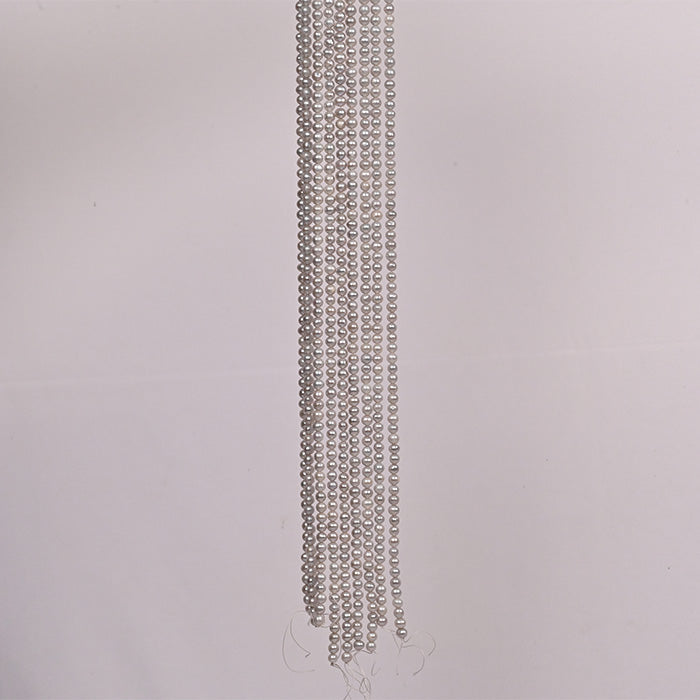 Natural fresh water pearls (Moti), round silver colour