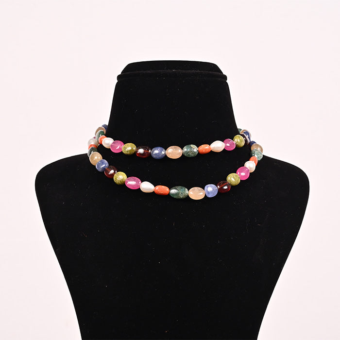 NAVARATNA MALA BIG OVAL SHAPE
