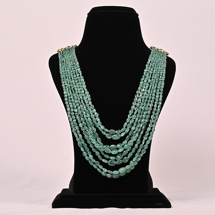 EMERALD BEADS OVAL SHAPE ZAMBIAN 378 CRT