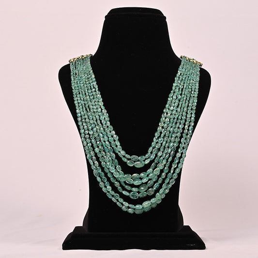 EMERALD BEADS OVAL SHAPE ZAMBIAN 378 CRT