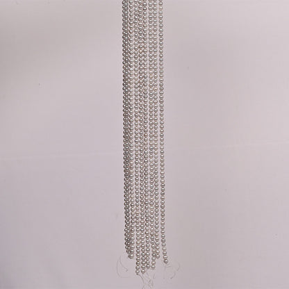Natural fresh water pearls (Moti), round silver colour