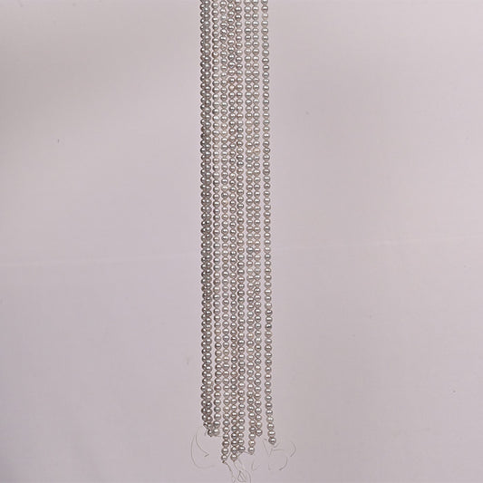 Natural fresh water pearls (Moti), round silver colour — close-up