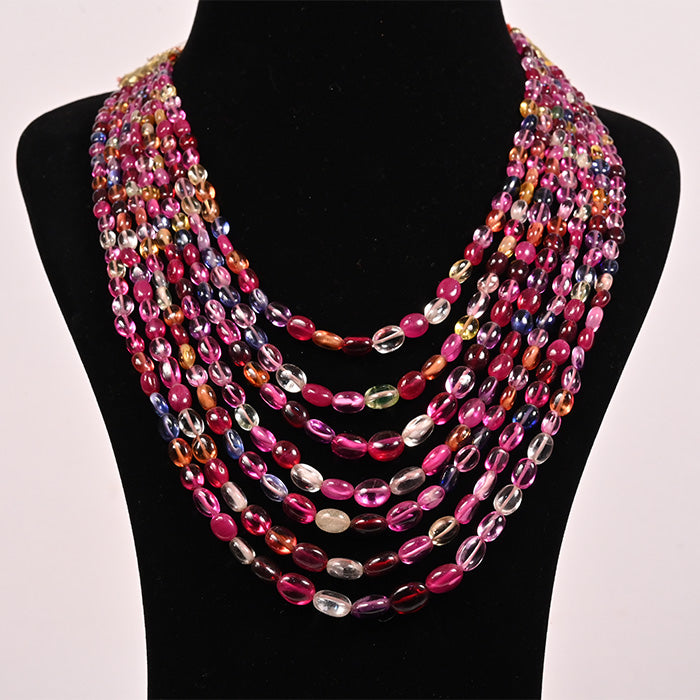 MULTI SAPPHIRE OVAL BEADS