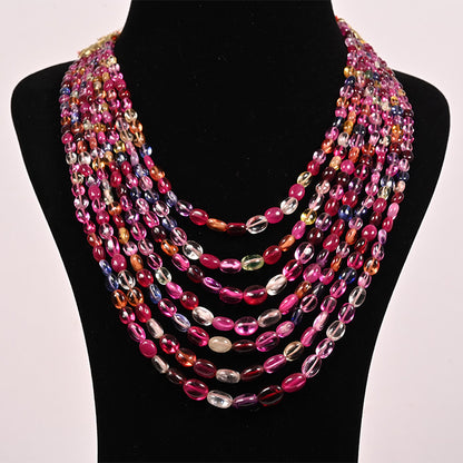 MULTI SAPPHIRE OVAL BEADS