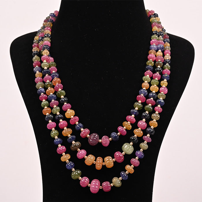 MULTI SAPPHIRE PUMKIN BEADS