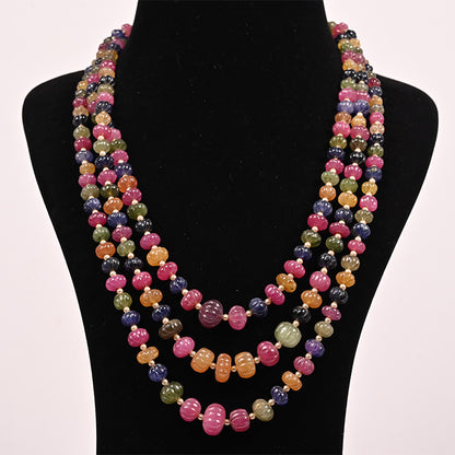 MULTI SAPPHIRE PUMKIN BEADS