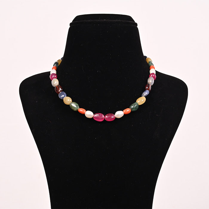 NAVARATNA MALA BIG  OVAL SHAPE 1 LINE