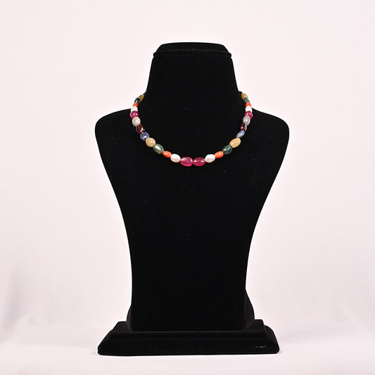 NAVARATNA MALA BIG  OVAL SHAPE 1 LINE