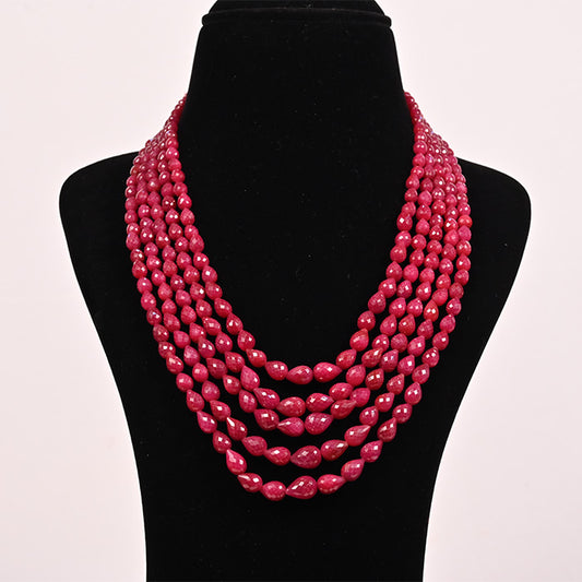 RUBY CUTTING DROP BEADS