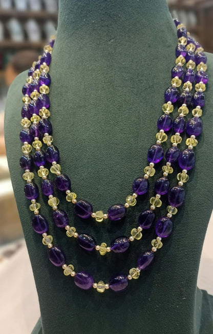 AMETHYST WITH LEMON QUARTZ NECKLACE