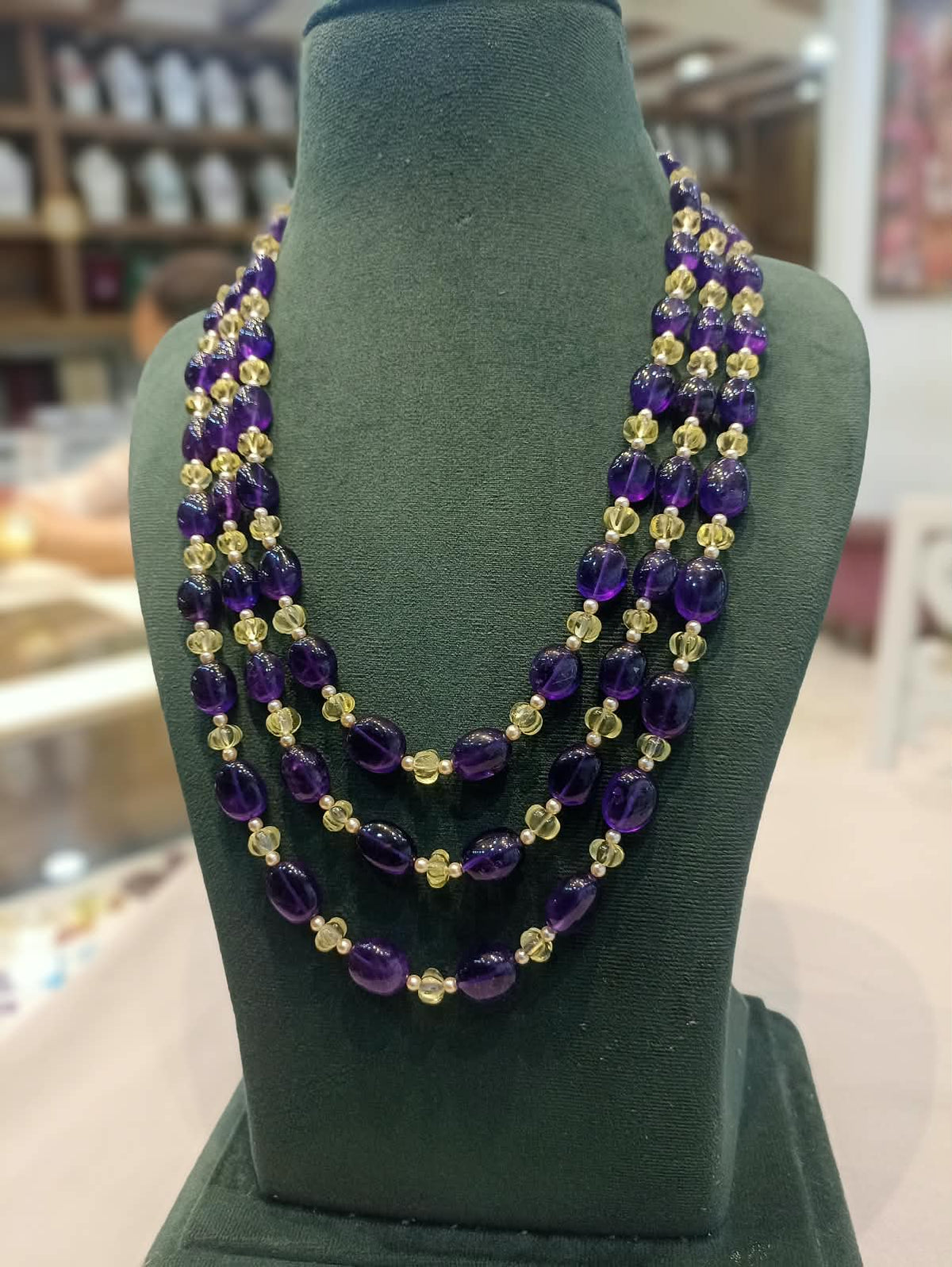 AMETHYST WITH LEMON QUARTZ NECKLACE